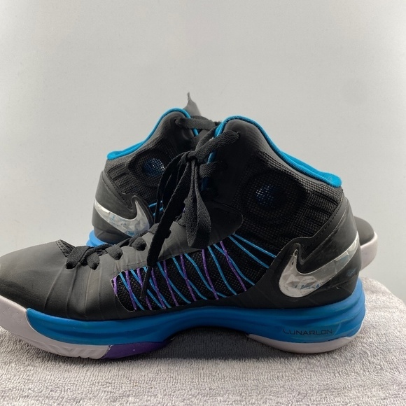 Nike Shoes Woman's Size 6 2013 Black Blue Basketball Shoes Lace Up Sneakers - Picture 14 of 16